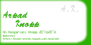 arpad knopp business card